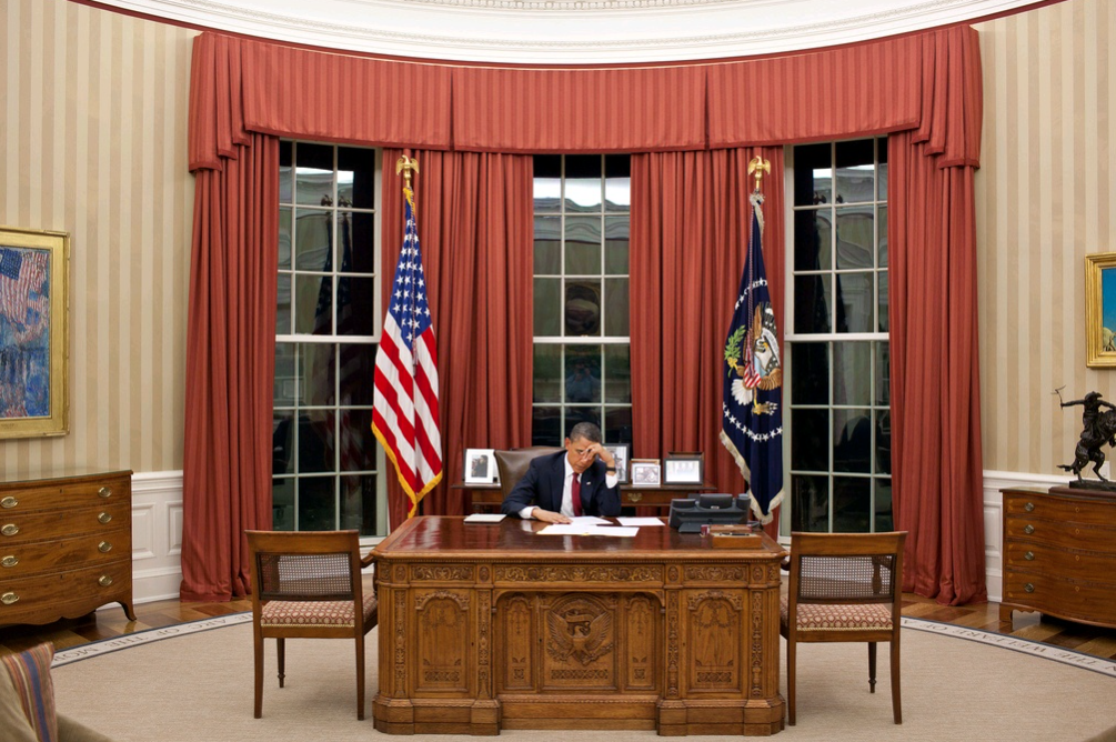 Oval Office curtains - Obama