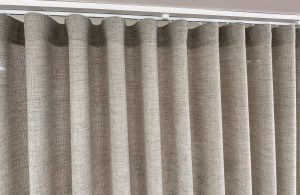 s‑wave curtain heading with sheer fabric in modern Perth home