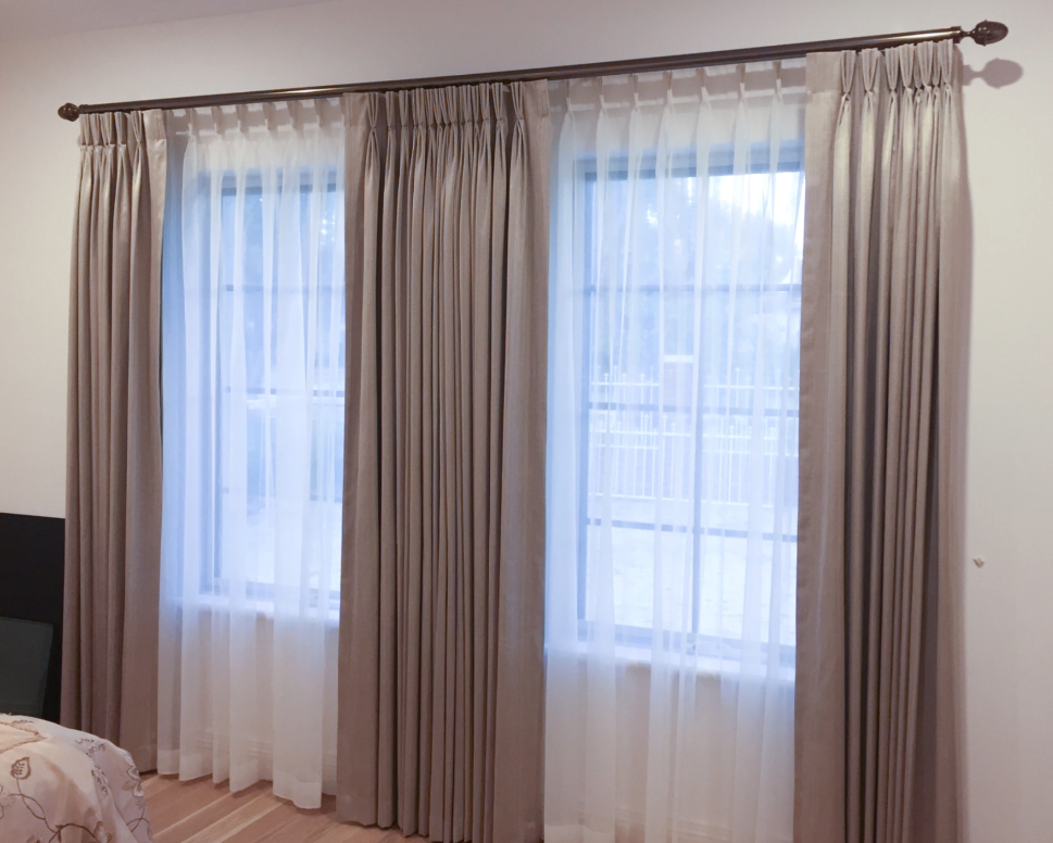 Perth bedroom blockout and sheer curtains