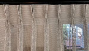 triple pinch pleat curtain heading with sheer curtains Perth